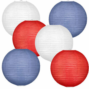 Lampionpakket - Papier - Flag Red White Blue - 30-delig L/50cm