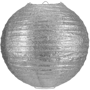Lampion zilver glitter 80cm