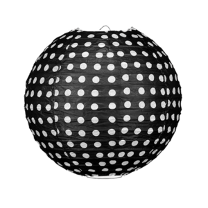 Lampion polkadot zwart 35cm Lampion polkadot zwart 35cm