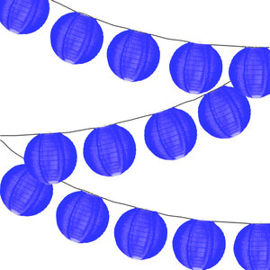 Lampionpakket - Nylon Donkerblauw - 20-delig - incl. LED string