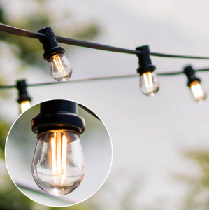 Prikkabel set met LED lampen met dubbele filament - dimbaar 25 meter